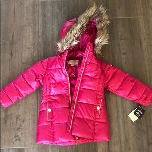 NWT Girls 3T Michael Kors pink puffy jacket